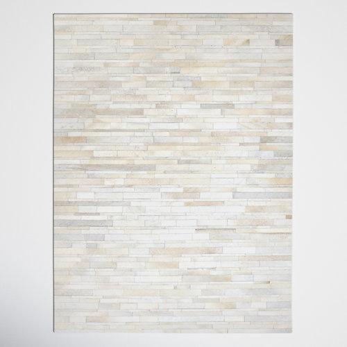 Joss & Main Abrams Handmade Cowhide Ivory Rug & Reviews Wayfair